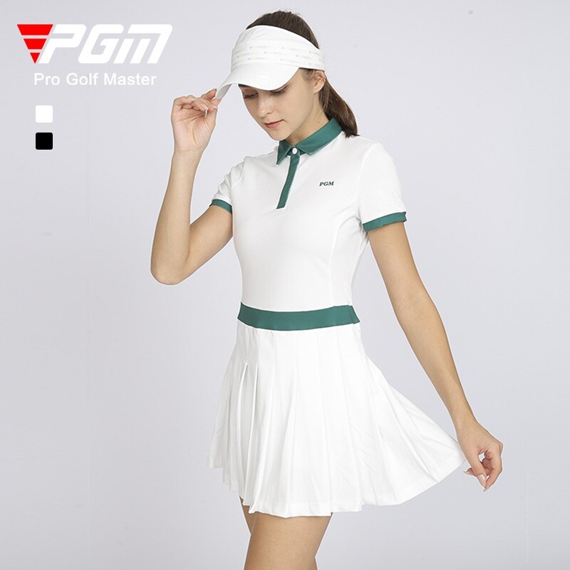 Pgm Women Golf Polo Shirt Dress Slim High Waist Anti-emptyPleated Dress  Girls | eBay